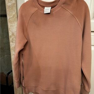 NWOT VARLEY MANNING RIBBED JERSEY SWEATSHIRT BLUSH PINK